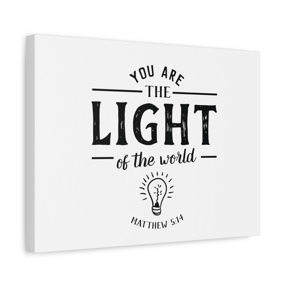 Scripture Canvas The Light Matthew 5:14 Christian Wall Art Bible Verse Print